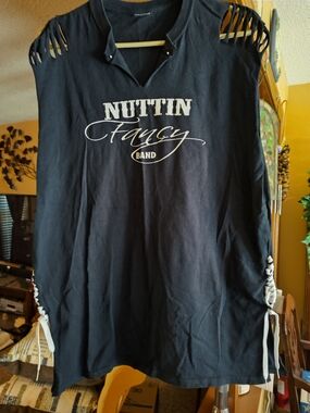 Nuttin Fancy Band Black Sleeveless Tee